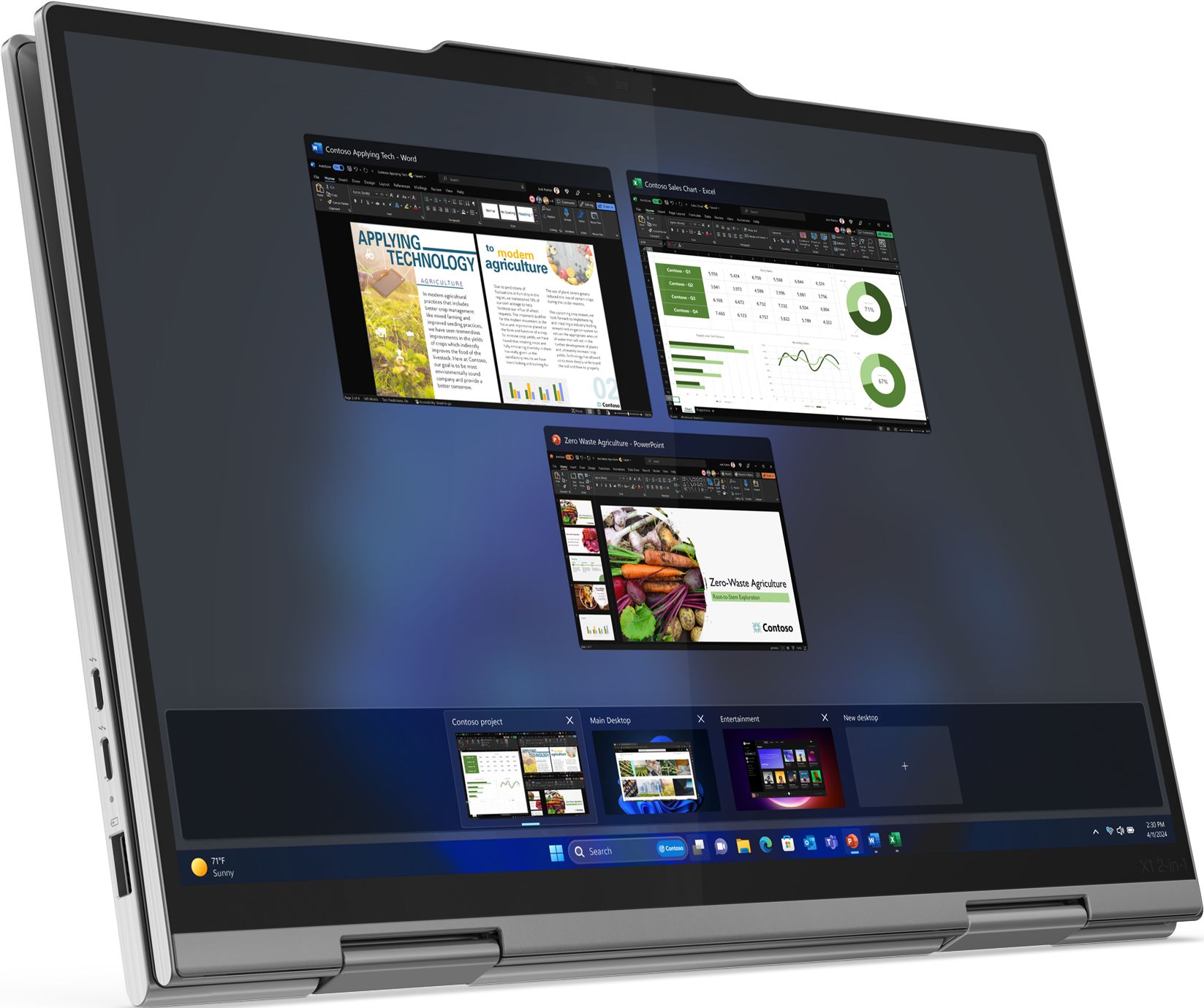 Laptop Lenovo ThinkPad X1 2-in-1 G9 Ultra 7 165U 32GB 512GB WUXGA W11P - obrazek 2