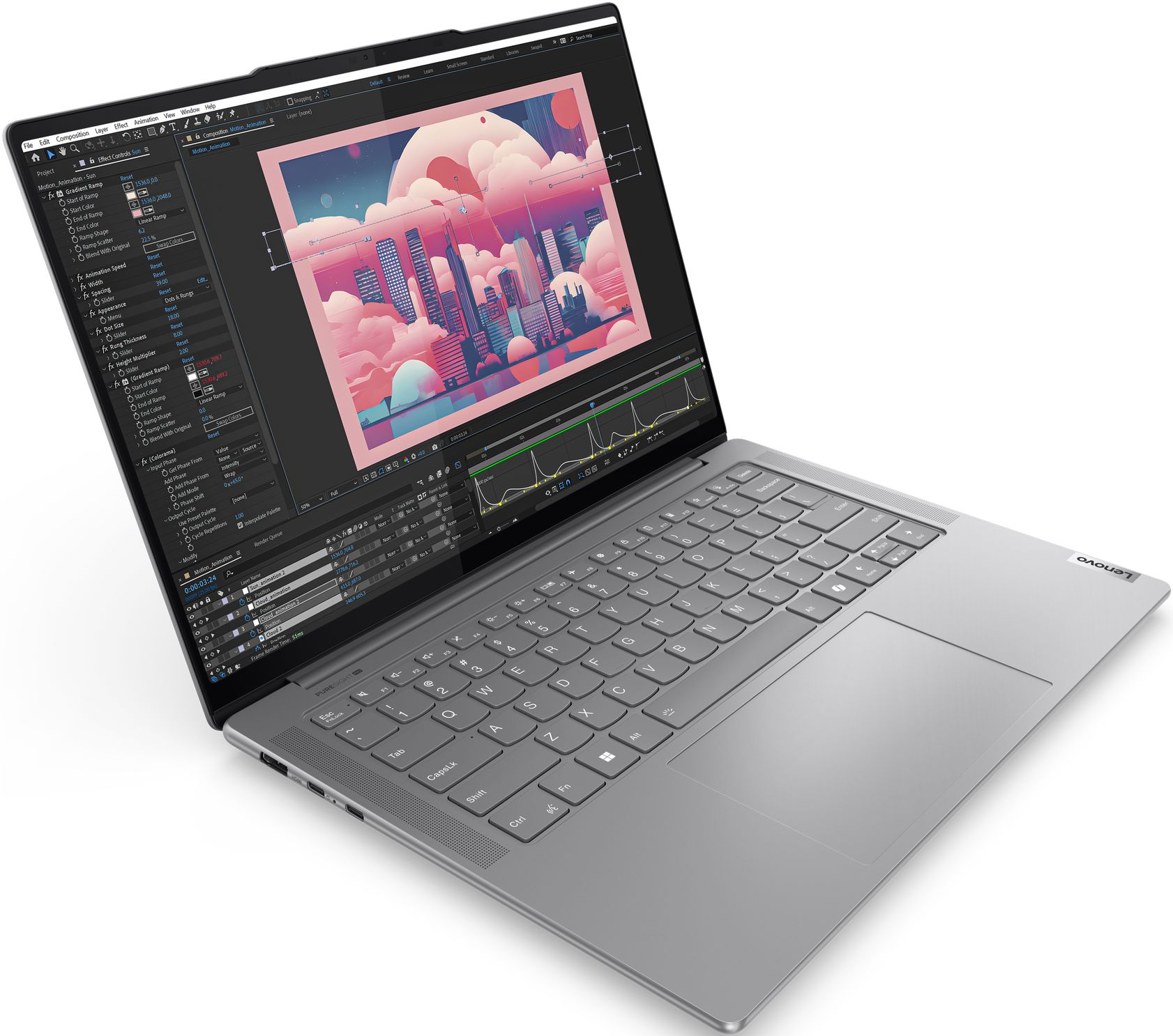 Laptop Lenovo Yoga Pro 7 14AHP9 R7 8845HS 16GB 512GB W11 Home RTX 3050 - obrazek 3